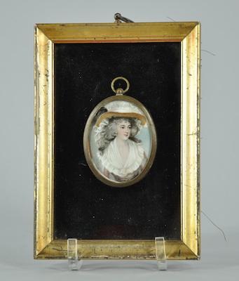 Appraisal: An Oval Miniature Portrait of a Lady The portrait is