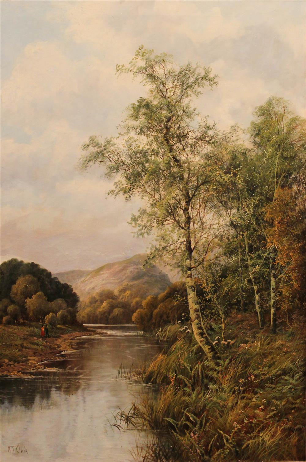 Appraisal: OCTAVIUS THOMAS CLARK BRITISH - RIVER LANDSCAPE Oil on canvas