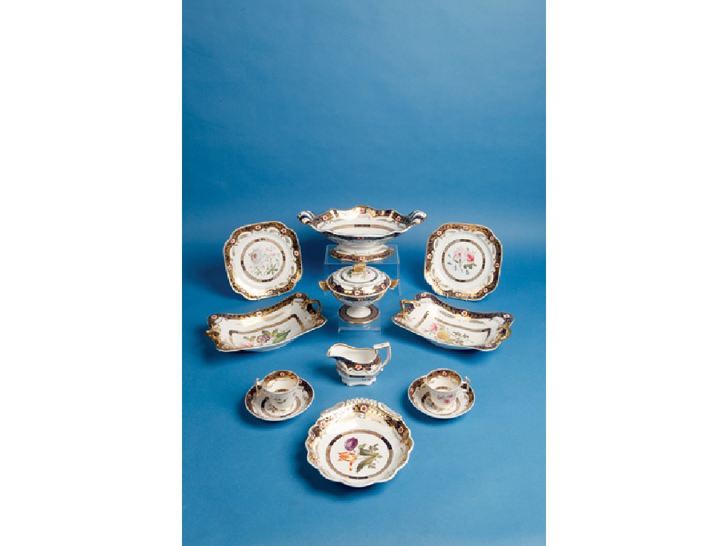 Appraisal: A TH CENTURY SPODE DESSERT SERVICE decorated with panels of