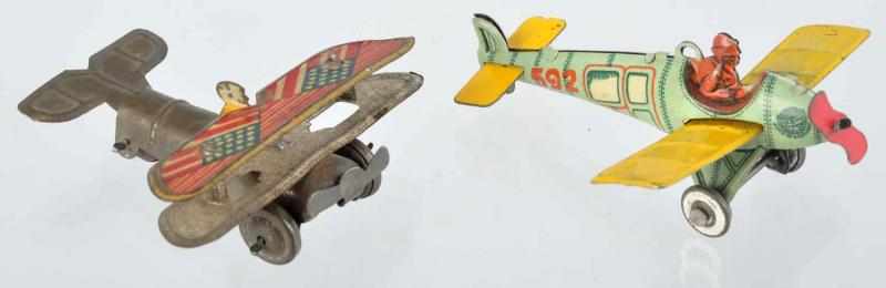 Appraisal: Lot of Tin Litho Airplane Penny Toys German and Japanese