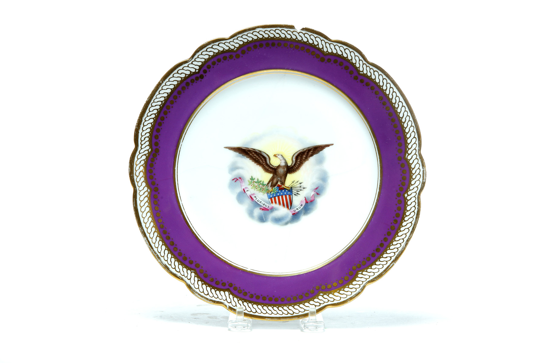 Appraisal: FRENCH PORCELAIN PLATE FROM THE ABRAHAM LINCOLN WHITE HOUSE SERVICE