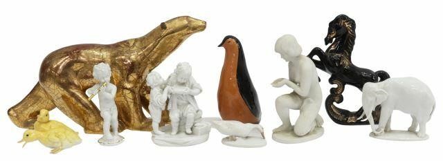 Appraisal: lot of Porcelain and other ceramic figures including Rosenthal elephant