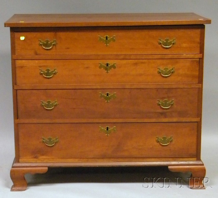 Appraisal: Chippendale Inlaid Cherry Graduated Five-Drawer Chest ht wd in