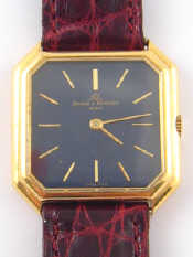 Appraisal: An ct gold gent's wristwatch with lapis lazuli dial by