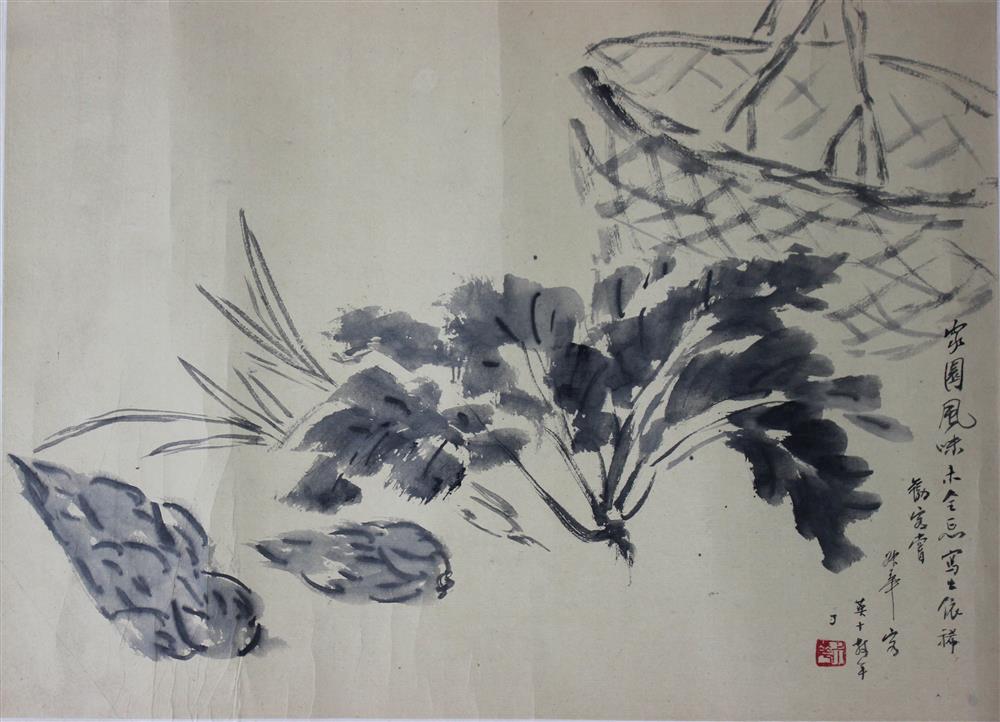 Appraisal: LING SHUHUA CHINESE - CHINESE VEGETABLES IN MY DREAM Ink