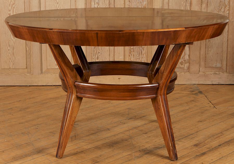 Appraisal: ROUND ROSEWOOD DINING TABLE CIRCA A round rosewood dining table