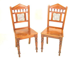 Appraisal: A pair of mahogany side chairs early th century the