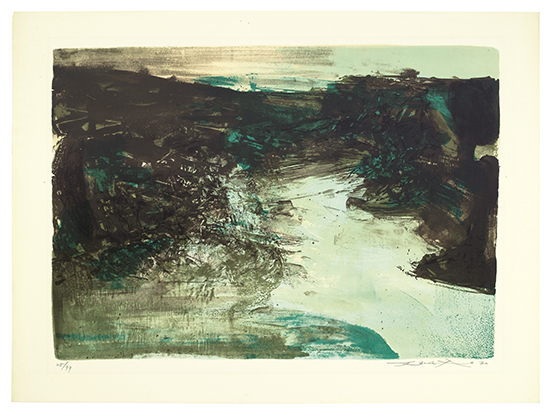 Appraisal: ZAO WOU-KI Sans titre Color lithograph x mm x inches