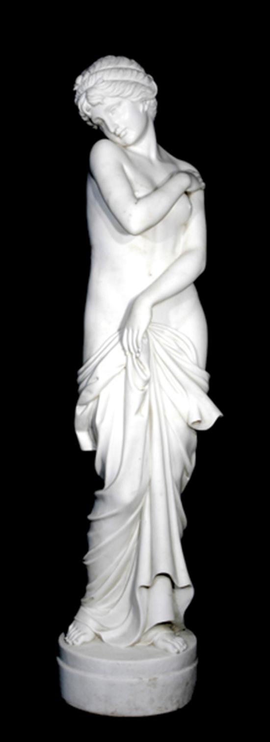 Appraisal: Continental school th century MAIDEN UNDRAPEDwhite marble carvedH Minor surface