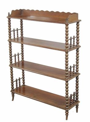 Appraisal: A set of Victorian mahogany freestanding shelves the wavy edge