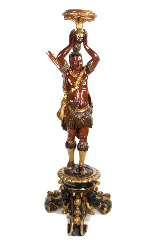 Appraisal: Sale Lot A Venetian Style Polychrome Decorated Figural Pedestal th