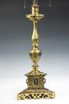 Appraisal: CANDLE STICKS - Bronze pricket candle stick gilded and silvered