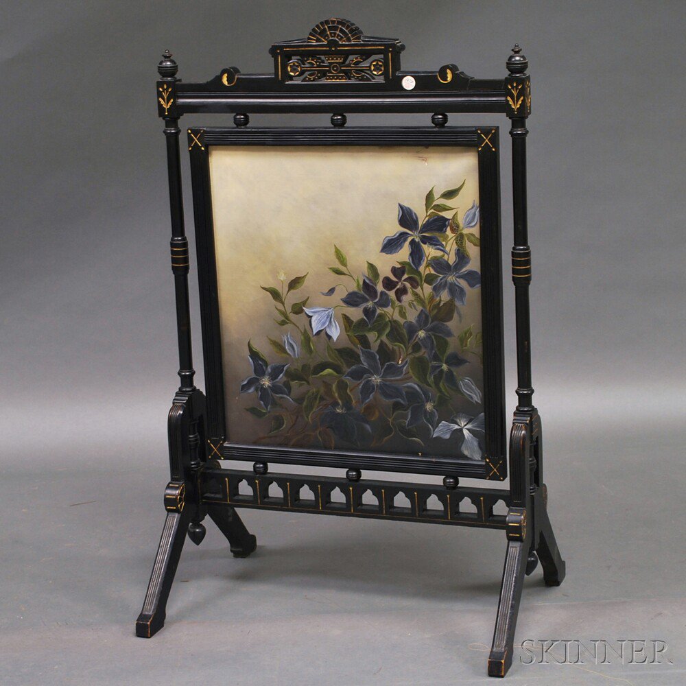 Appraisal: Aesthetic Movement Ebonized Firescreen late th or early th century