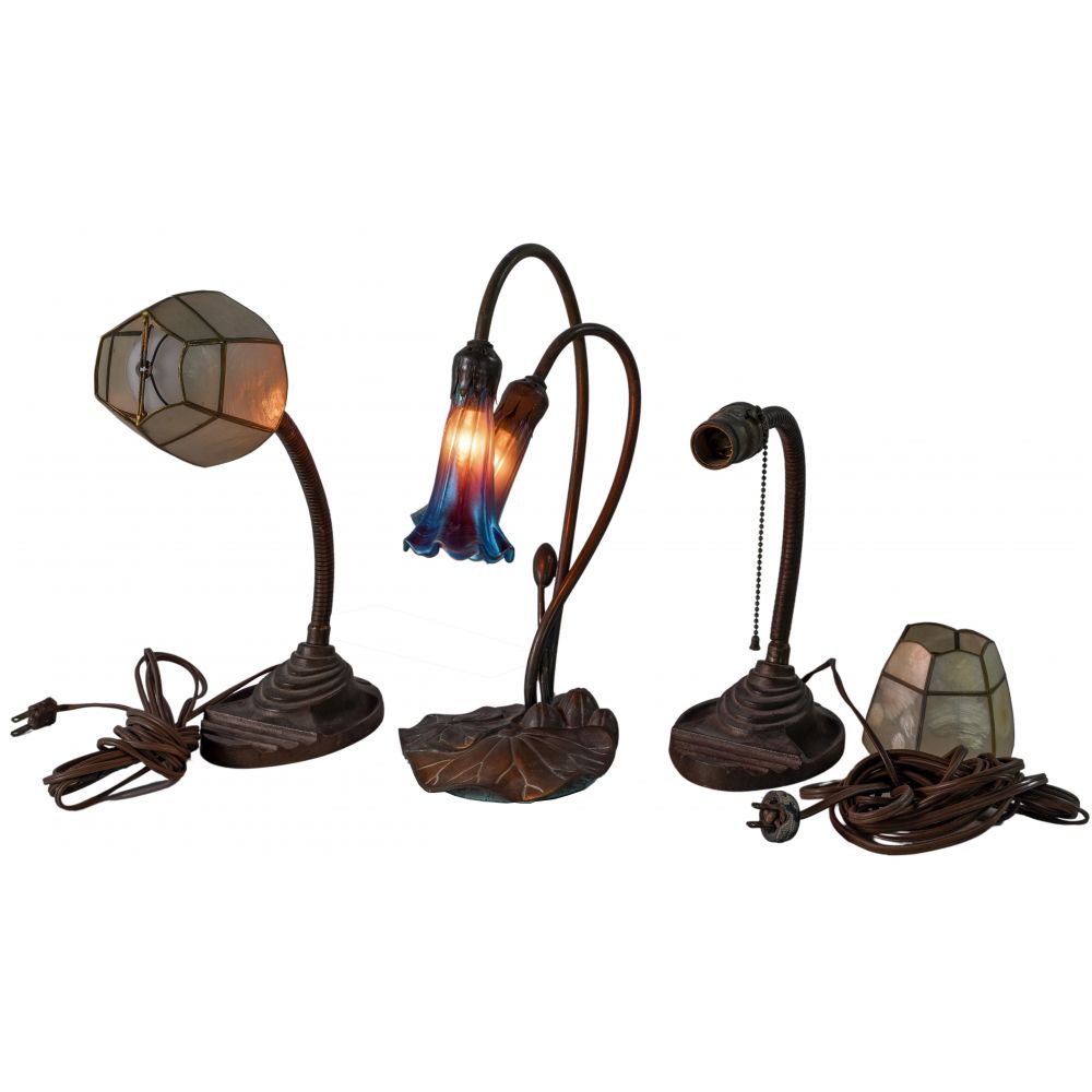 Appraisal: METAL LAMP ASSORTMENT items including Eagle desk lamps having adjustable