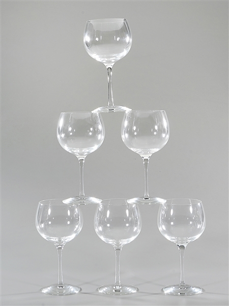 Appraisal: Set of Tiffany Co crystal wine glasses x each approx