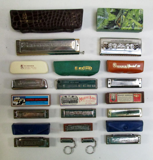 Appraisal: COLLECTION OF THIRTEEN HARMONICAS Hohner Chromonica professional Blues Harp Echo