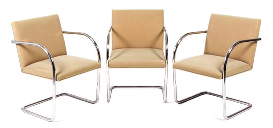 Appraisal: Sale Lot A Set of Three Brno Tubular Chairs Ludwig