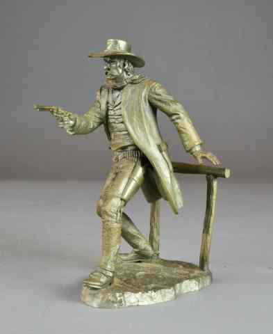 Appraisal: PEWTER WESTERN FIGURE BY PONTER - GUNFIGHTERVery fine pewter figure