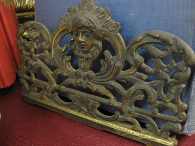 Appraisal: Antique Bronxed Book Rack telescopic rococo design