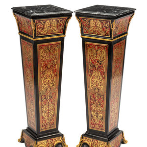 Appraisal: A Pair of Louis XIV Style Gilt Bronze Mounted Boulle