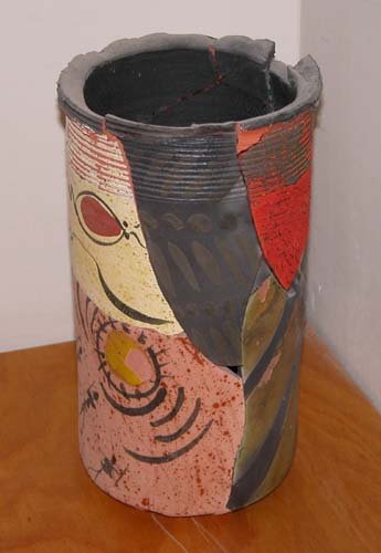 Appraisal: Reconstructed Vase Ceramic on Ceramic Crabb Pat x x inches