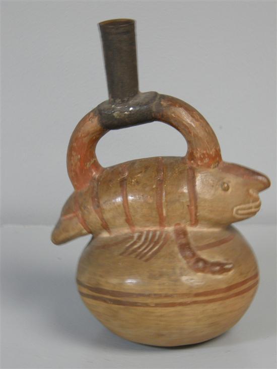 Appraisal: Peruvian Moche pottery vessel - A D modelled as a