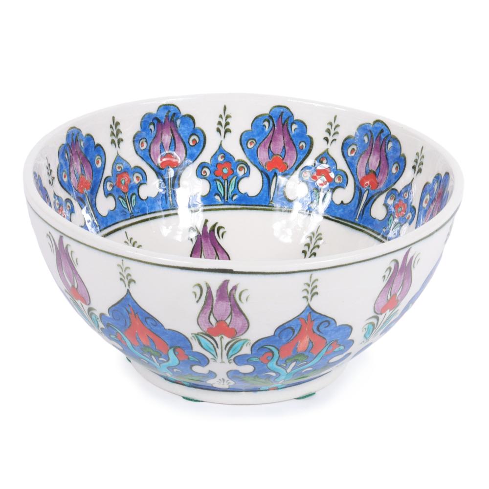 Appraisal: TURKISH KUTAHYA SEDEF CINI POTTERY BOWL HAND PAINTED WITH FLOWERS