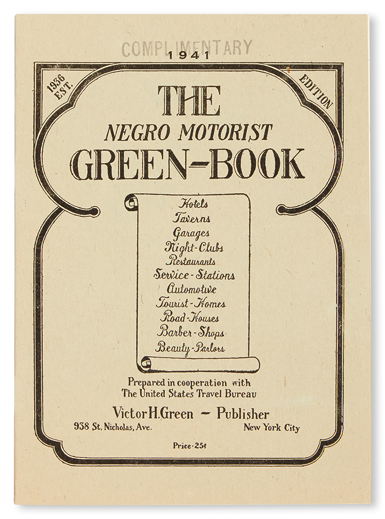 Appraisal: LIKE NEW TRAVEL GREEN VICTOR H The Negro Motorist Green-Book