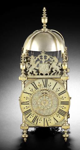 Appraisal: A late th century lantern clock with alarm Bristol partially