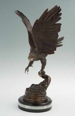 Appraisal: After Jules Moigniez A Bronze Eagle Cast bronze with brown