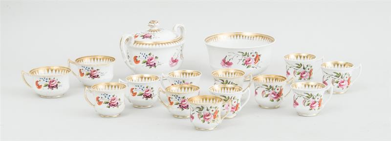 Appraisal: ENGLISH PORCELAIN FOURTEEN-PIECE PART TEA SERVICE One piece marked in