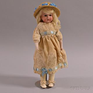 Appraisal: Heubach Koppelsdorf Bisque Shoulder Head Doll Germany with sleepy eyes