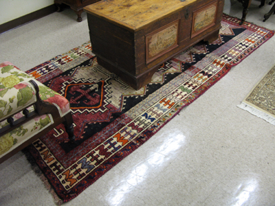 Appraisal: PERSIAN SHIRAZ ENTRY HALL CARPET overall geometric design on shaded