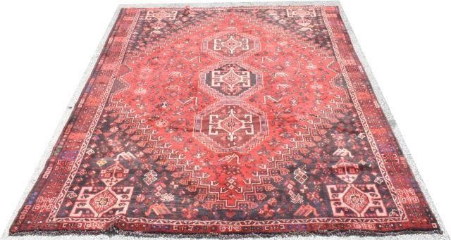 Appraisal: Hand-tied Persian Shiraz rug approx ' l '