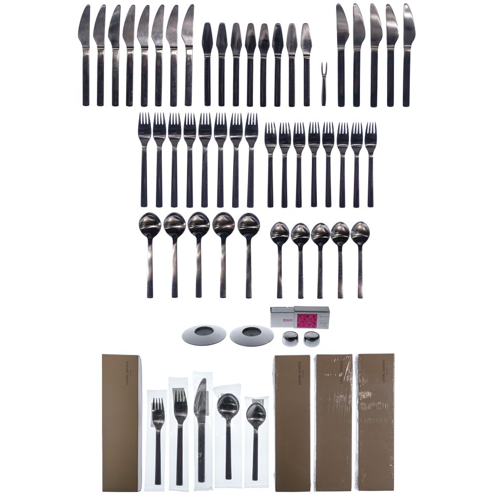 Appraisal: GEORG JENSEN NEW YORK STAINLESS STEEL FLATWARE SERVICE items including