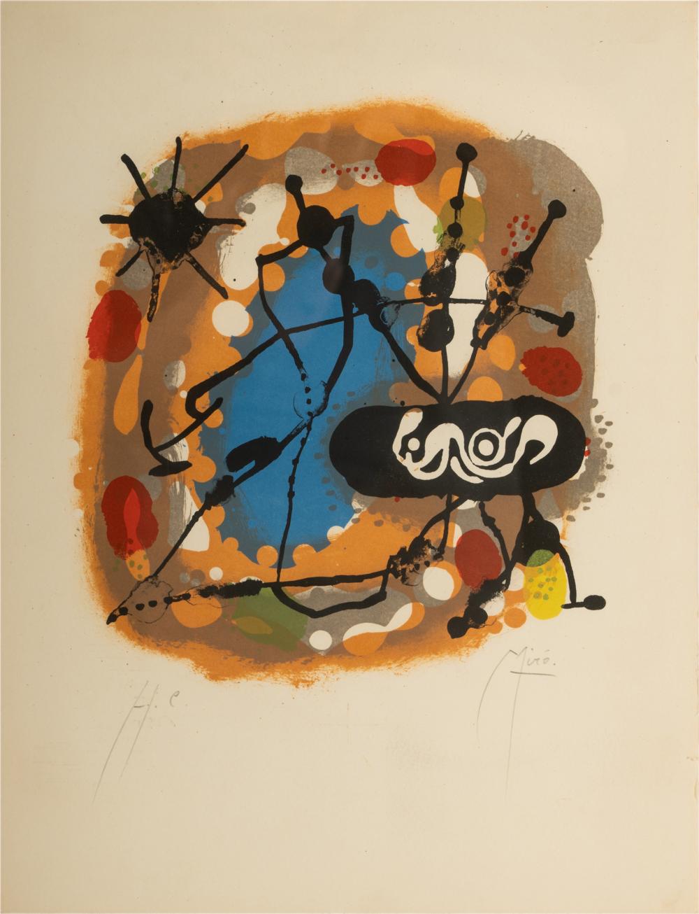 Appraisal: JOAN MIRO - ABSTRACTlithograph signed in pencil and annotated H