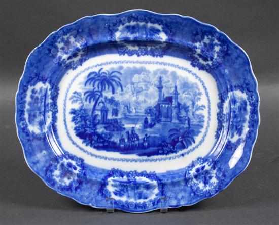 Appraisal: Ridgways flow-blue transferware ironstone platter in the ''Oriental'' pattern second