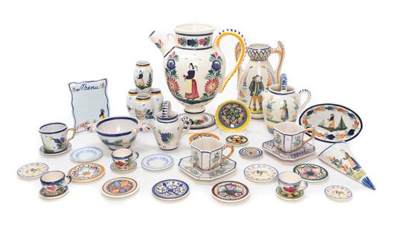 Appraisal: Sale Lot A Collection of Quimper Pottery Articles comprising a