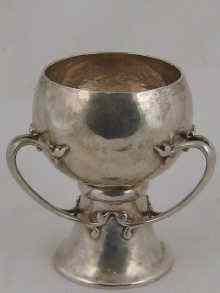 Appraisal: An Arts and Crafts three handled silver loving cup the