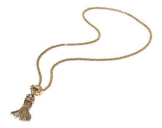 Appraisal: A Victorian Yellow Gold Enamel and Seed Pearl Necklace in