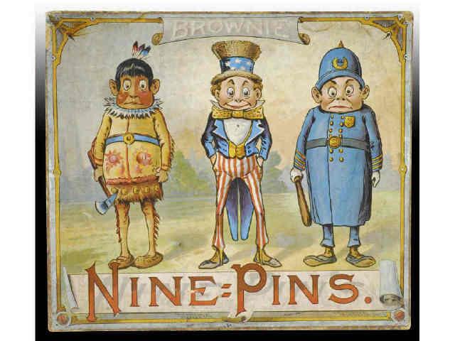 Appraisal: McLoughlin Brothers Palmer Cox Brownie Pin Set Description Dated Nine