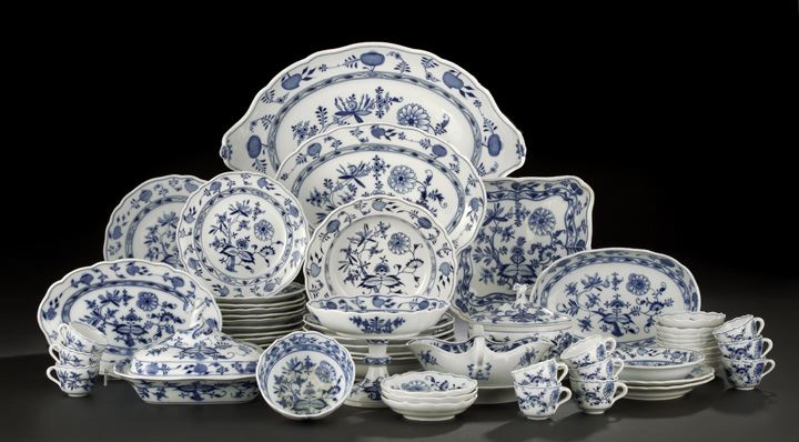 Appraisal: Assembled Sixty-One-Piece Meissen Porcelain Partial Dinner Service for twelve persons