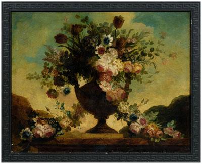 Appraisal: Dutch School still life roses tulips narcissus primrose and lilacs