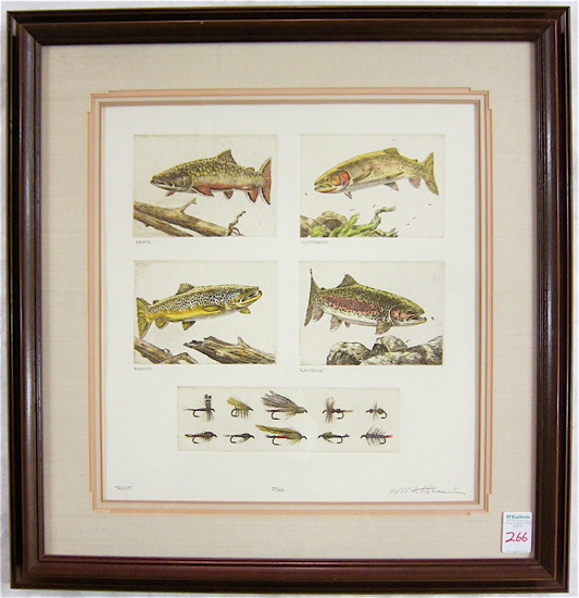 Appraisal: WIL STITHAM COLOR ETCHING American th century Titled Trout depicting