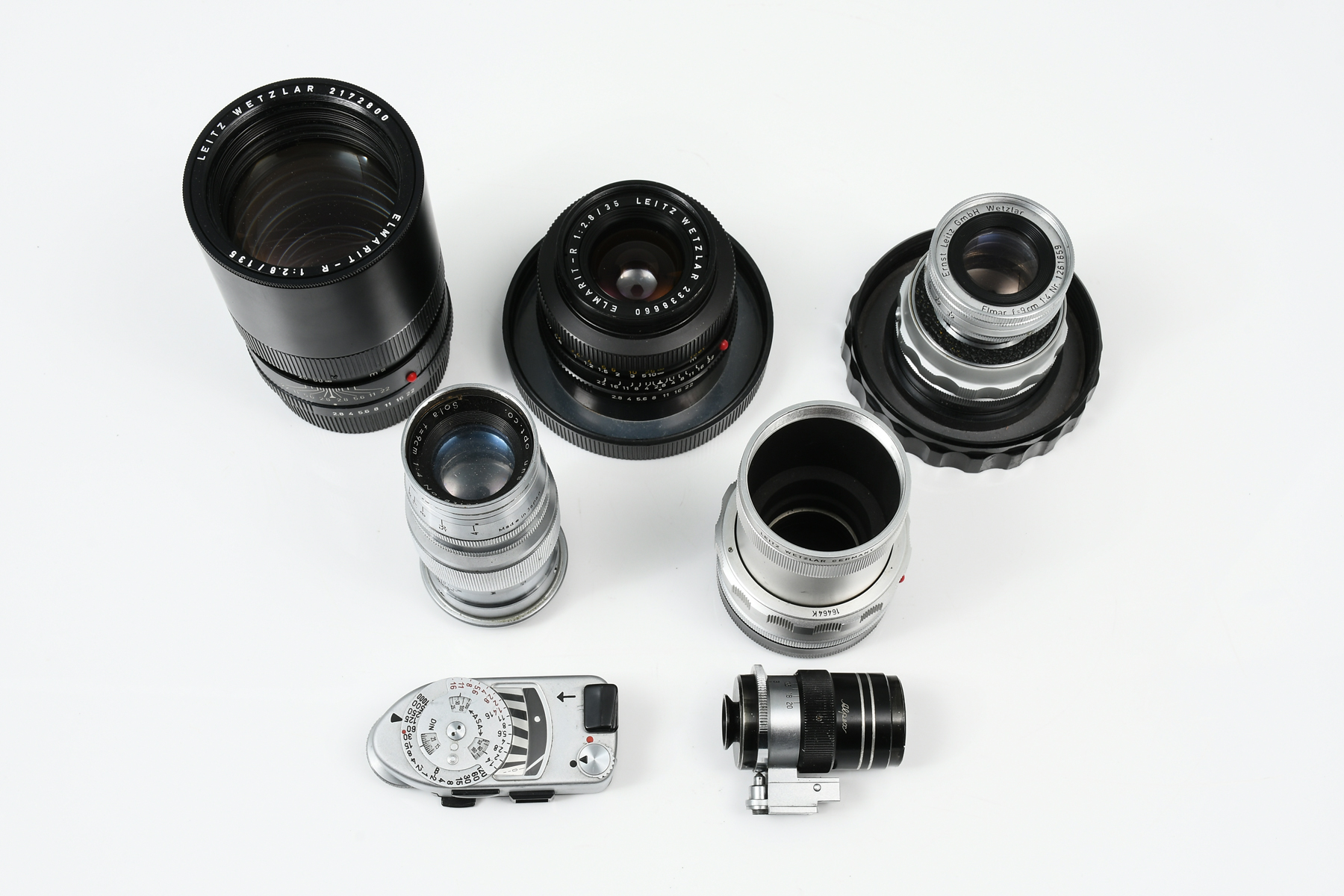 Appraisal: LEICA ACCESSORIES Comprising - Elmarit-R F mm Telephoto Lens A