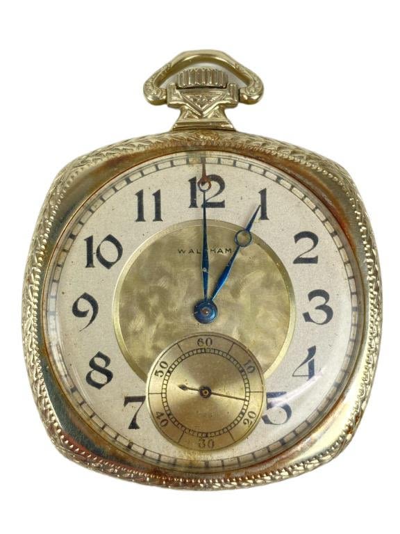 Appraisal: Waltham K White Gold Pocket Watch mmTotal Weight g Monogrammed