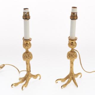 Appraisal: Manner Anthony Redmile pair bronze lamps Manner Anthony Redmile pair