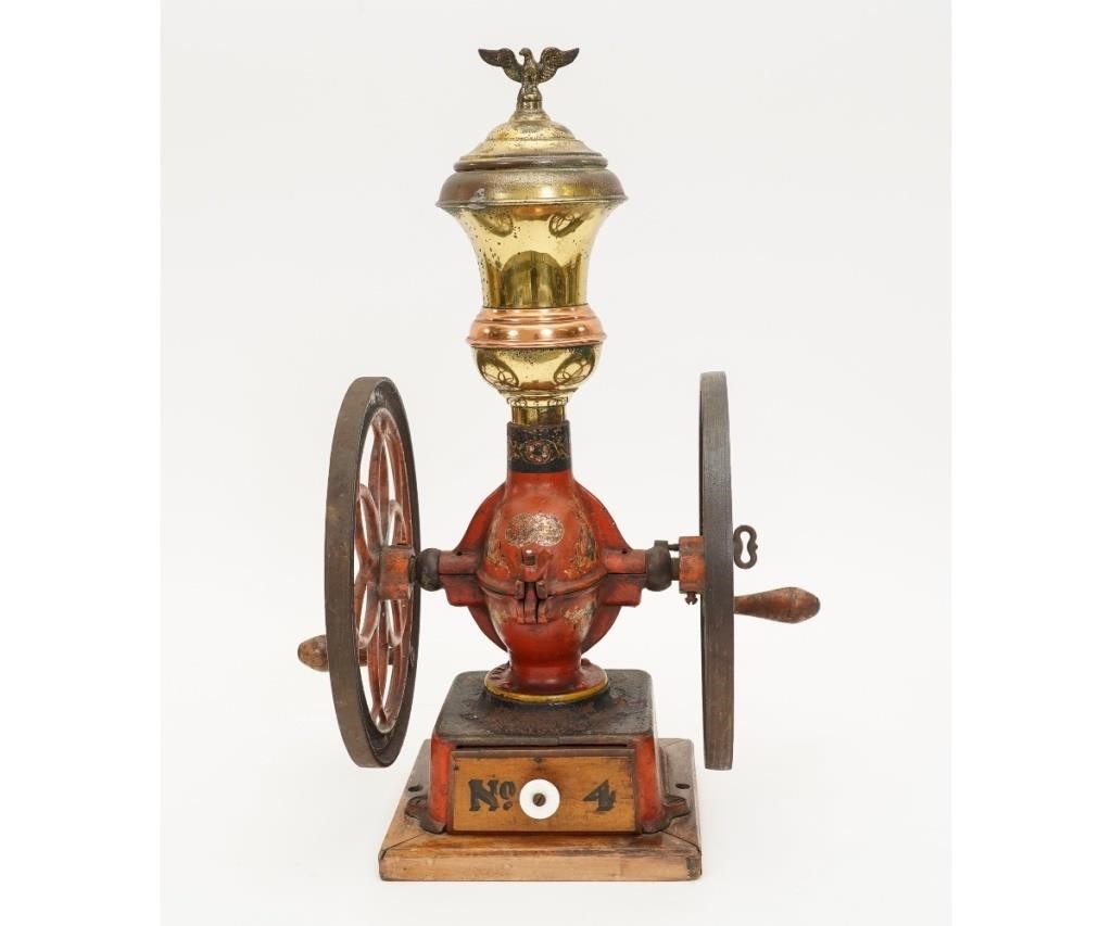 Appraisal: Enterprise No coffee mill with brass hopper original paint decoration