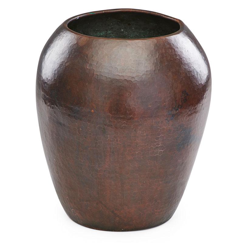 Appraisal: DIRK VAN ERP Large hammered copper vase Condition Report Possible