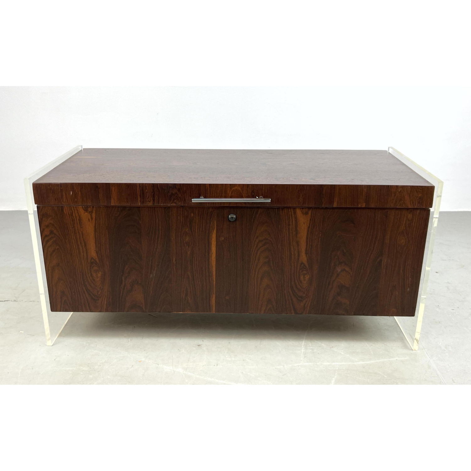 Appraisal: Rosewood Modernist LANE Cedar Chest Stylish and Functional Thick Lucite